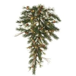Vickerman Pre-Lit Artificial Christmas Teardrop With Pine Cones And Grapevines (11705)