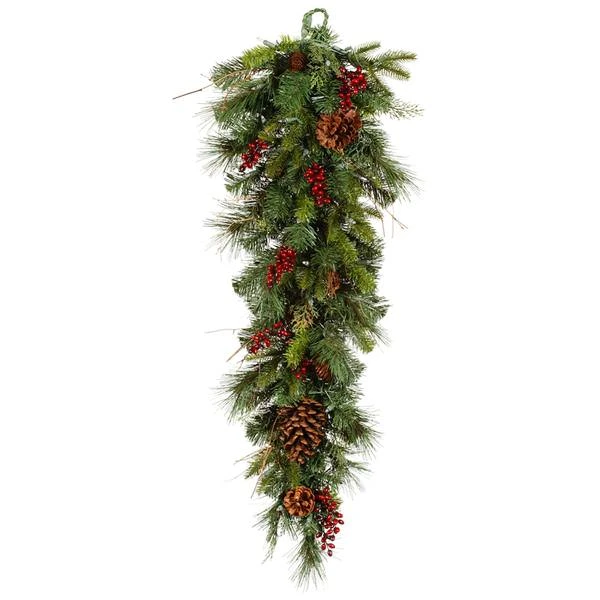 Vickerman Unlit Artificial Christmas Teardrop With Berries And Pine Cones (23346) - Image 2
