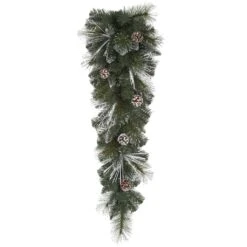 Vickerman Pre-Lit Artificial Christmas Teardrop With Frosted Pine Cones And Red Berries (27708)