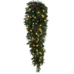 Vickerman Pre-Lit Artificial Christmas Teardrop With Pine Cones And Berries (31208)