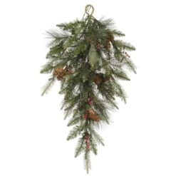 Vickerman Unlit Artificial Christmas Teardrop With Berries And Pine Cones (32439)