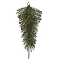 Vickerman Pre-Lit Artificial Christmas Teardrop With Berries And Pine Cones (335208)