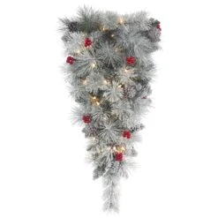 Vickerman Pre-Lit Artificial Christmas Teardrop With Pine Cones And Berries (370445)