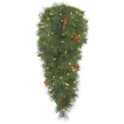Vickerman Pre-Lit Artificial Christmas Teardrop With Pine Cones (373446)